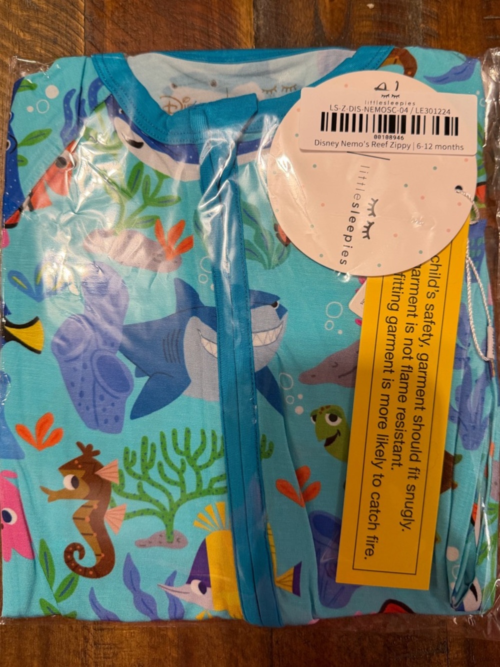 NWT Little Sleepies Disney Nemo’s Reef Zippy - 6-12m